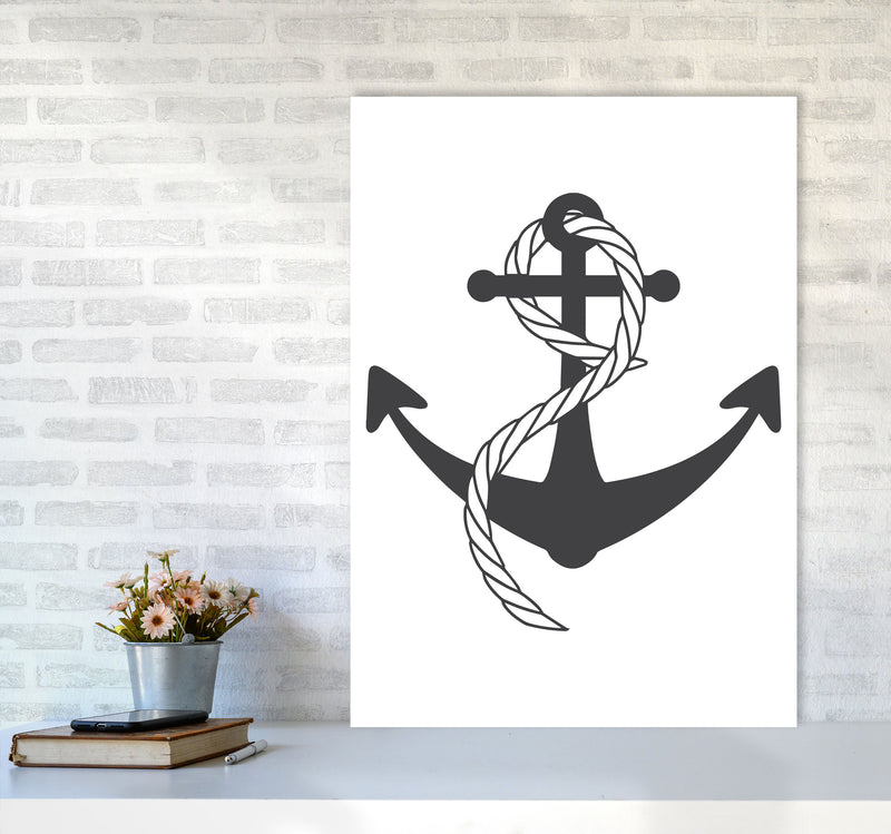 Anchor And Rope Modern Print A1 Black Frame