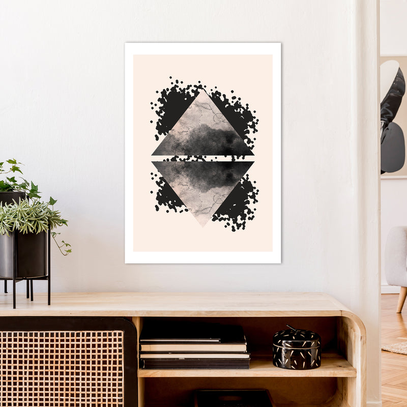 Nude And Black Watercolour 1 Art Print by Pixy Paper A1 Black Frame