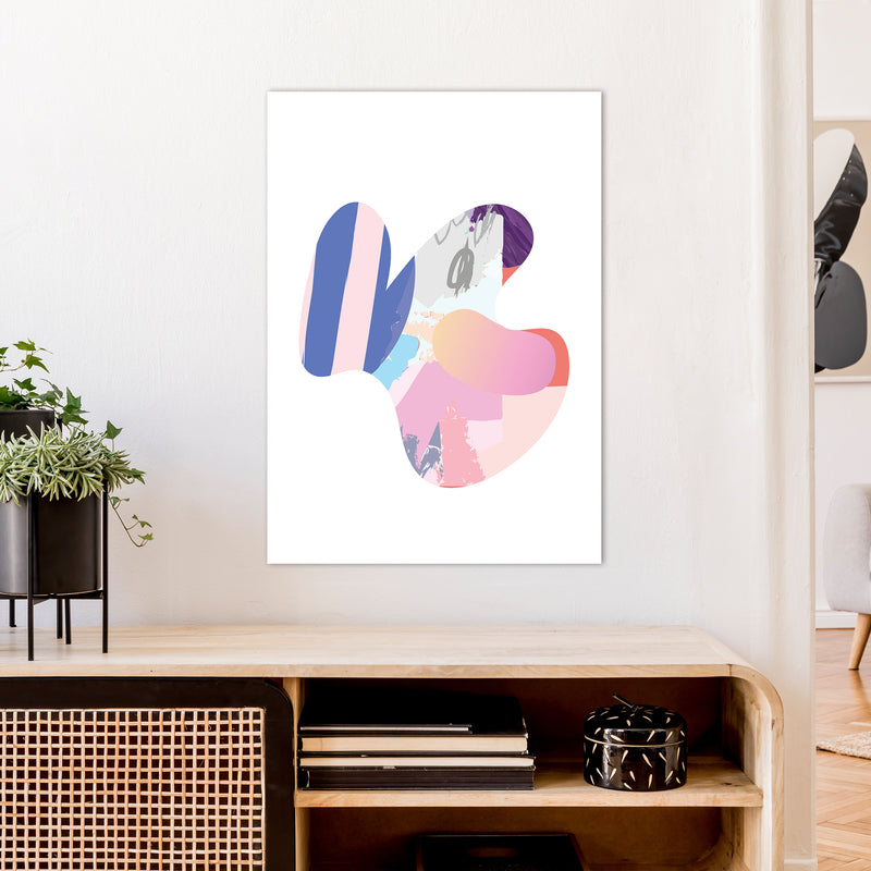 Pink Butterfly Abstract Shape  Art Print by Pixy Paper A1 Black Frame