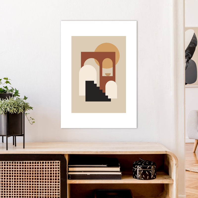 Mica Sand Stairs To Sun N16  Art Print by Pixy Paper A1 Black Frame