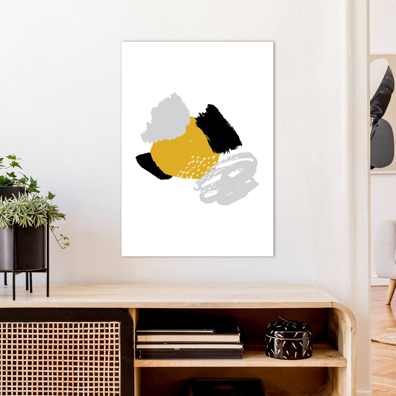 Mismatch Mustard And Black  Art Print by Pixy Paper A1 Black Frame