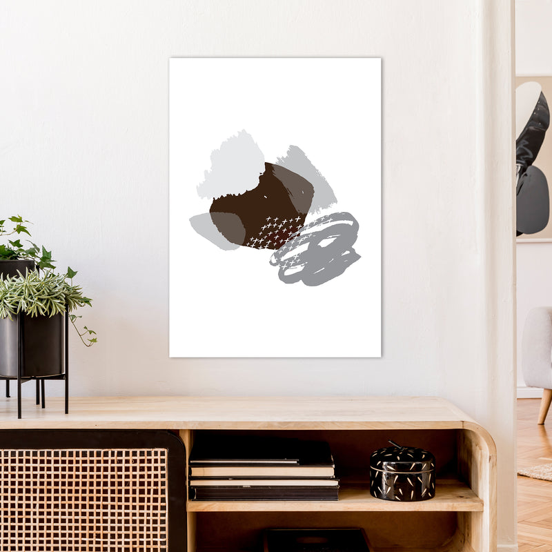 Mismatch Grey And Black  Art Print by Pixy Paper A1 Black Frame