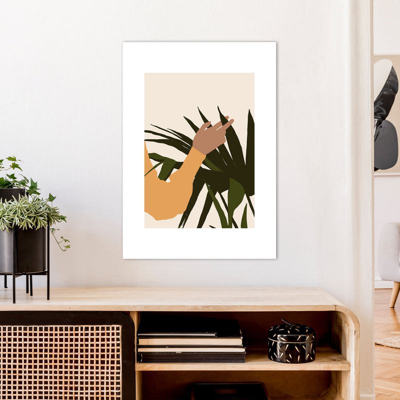 Mica Hand On Plant - N5  Art Print by Pixy Paper A1 Black Frame