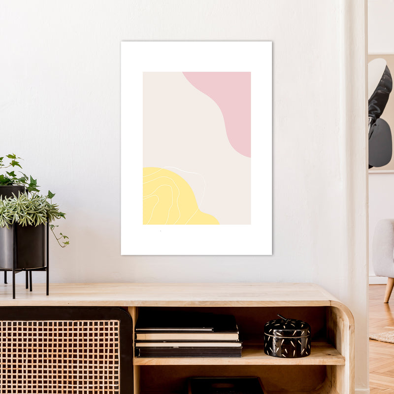 Mila Pink Abstract N18  Art Print by Pixy Paper A1 Black Frame