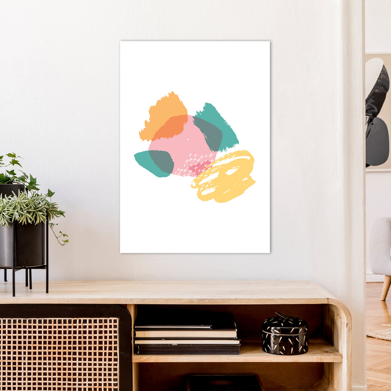 Mismatch Pink And Teal  Art Print by Pixy Paper A1 Black Frame