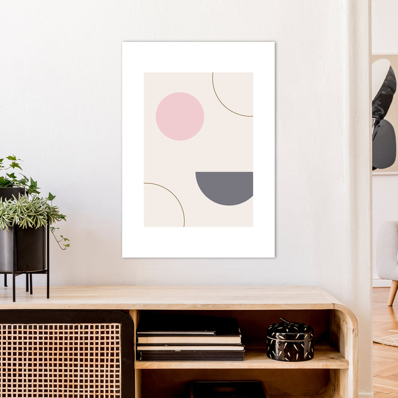 Mila Pink Abstract N23  Art Print by Pixy Paper A1 Black Frame