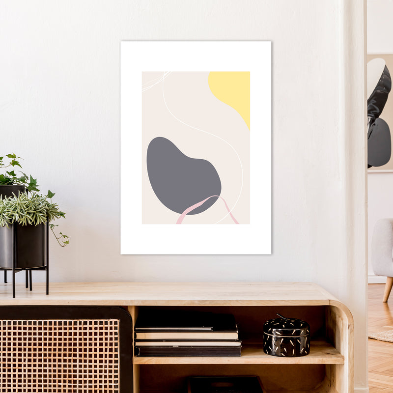 Mila Pink Abstract N19  Art Print by Pixy Paper A1 Black Frame