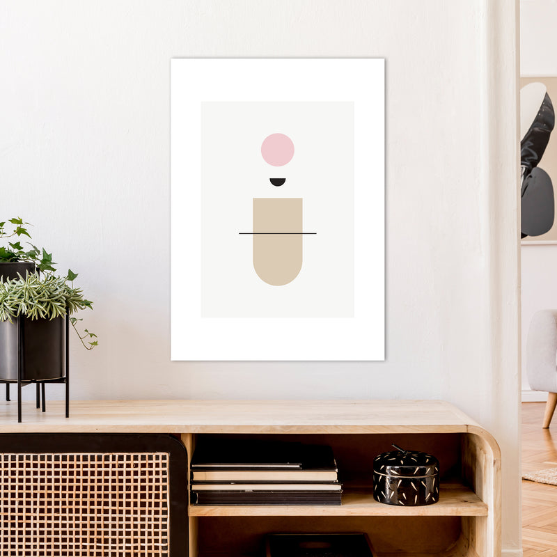 Mila Abstract Pink N1  Art Print by Pixy Paper A1 Black Frame