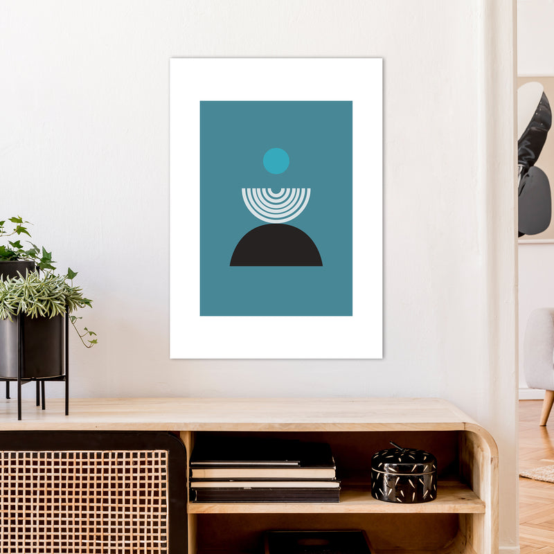 Mita Teal Fountain N8  Art Print by Pixy Paper A1 Black Frame