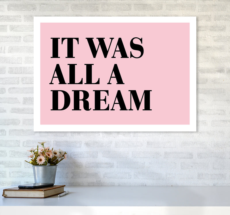 It Was All A Dream Neon Funk  Art Print by Pixy Paper A1 Black Frame