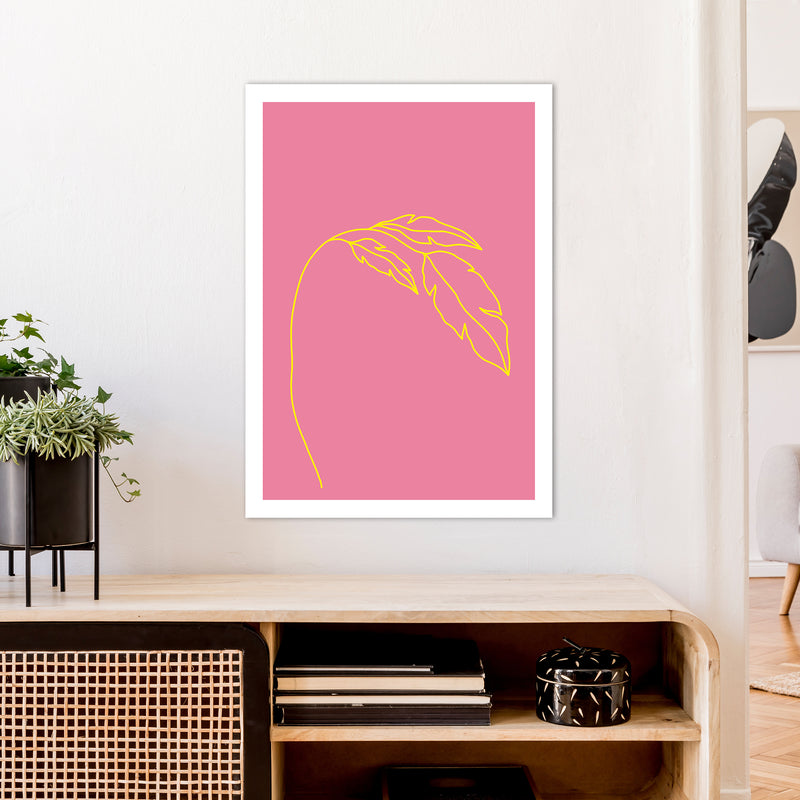 Plant Pink Neon Funk  Art Print by Pixy Paper A1 Black Frame
