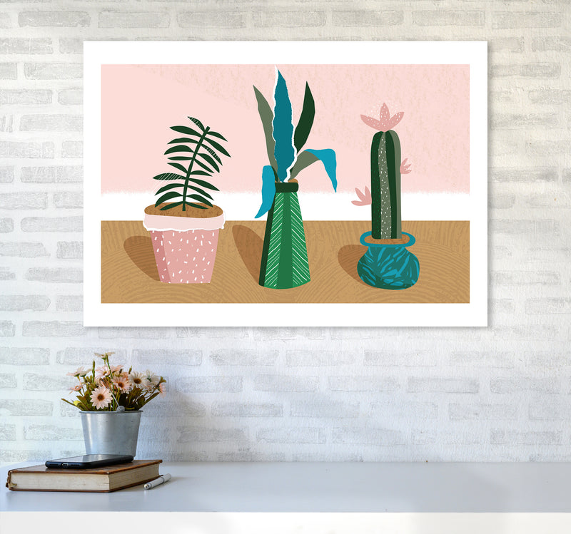 Plant Collection Jungle Abstract  Art Print by Pixy Paper A1 Black Frame