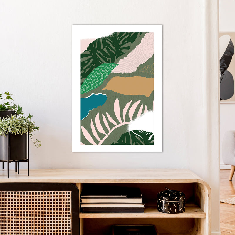 Mismatch Jungle Abstract  Art Print by Pixy Paper A1 Black Frame