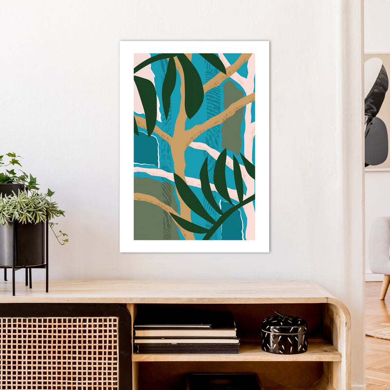 Jungle Tree Abstract  Art Print by Pixy Paper A1 Black Frame