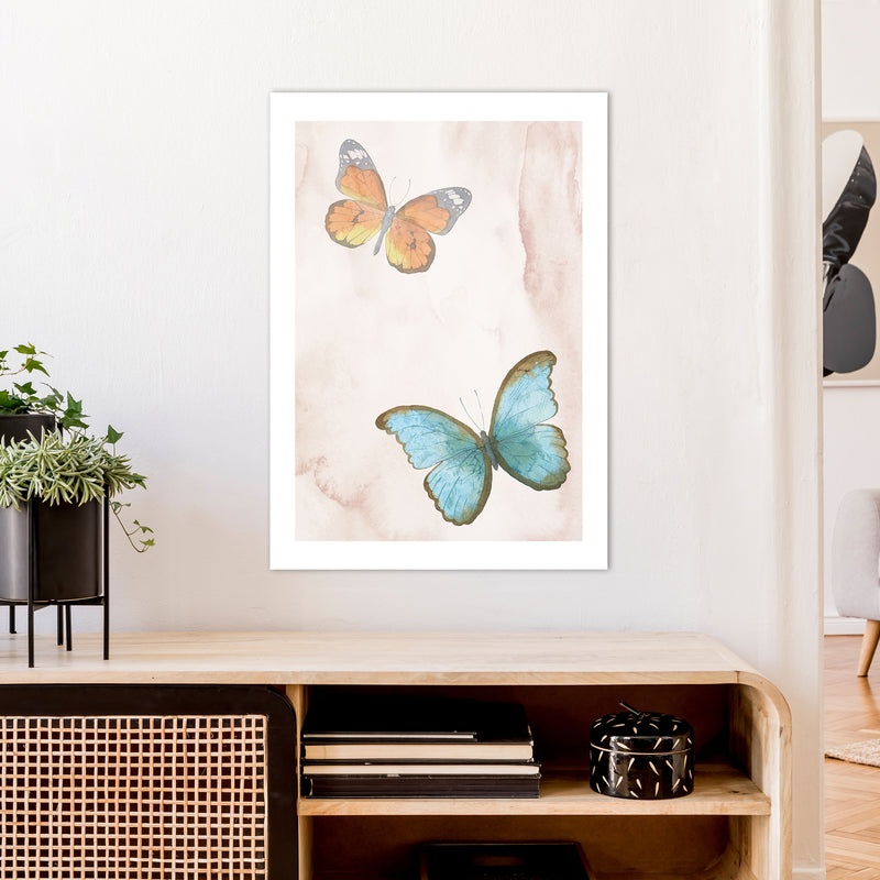 Butterflies Exotic  Art Print by Pixy Paper A1 Black Frame