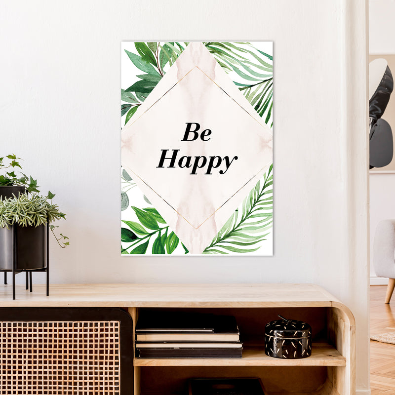 Be Happy Exotic  Art Print by Pixy Paper A1 Black Frame