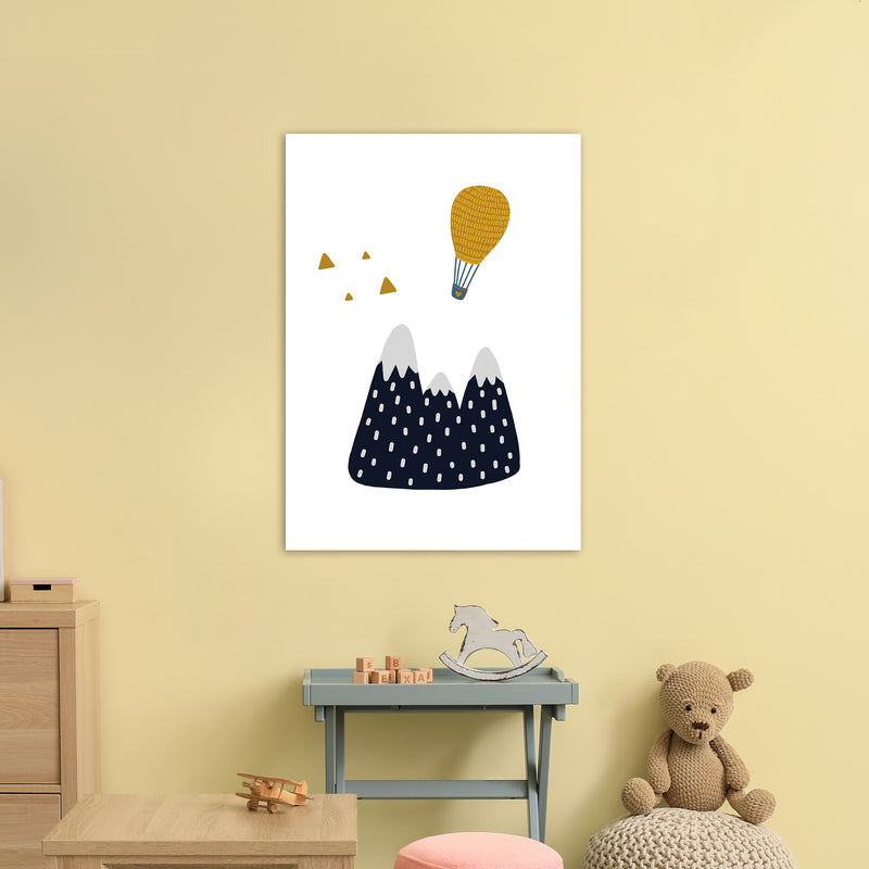 Little Explorer Hot Air Balloon  Art Print by Pixy Paper A1 Black Frame