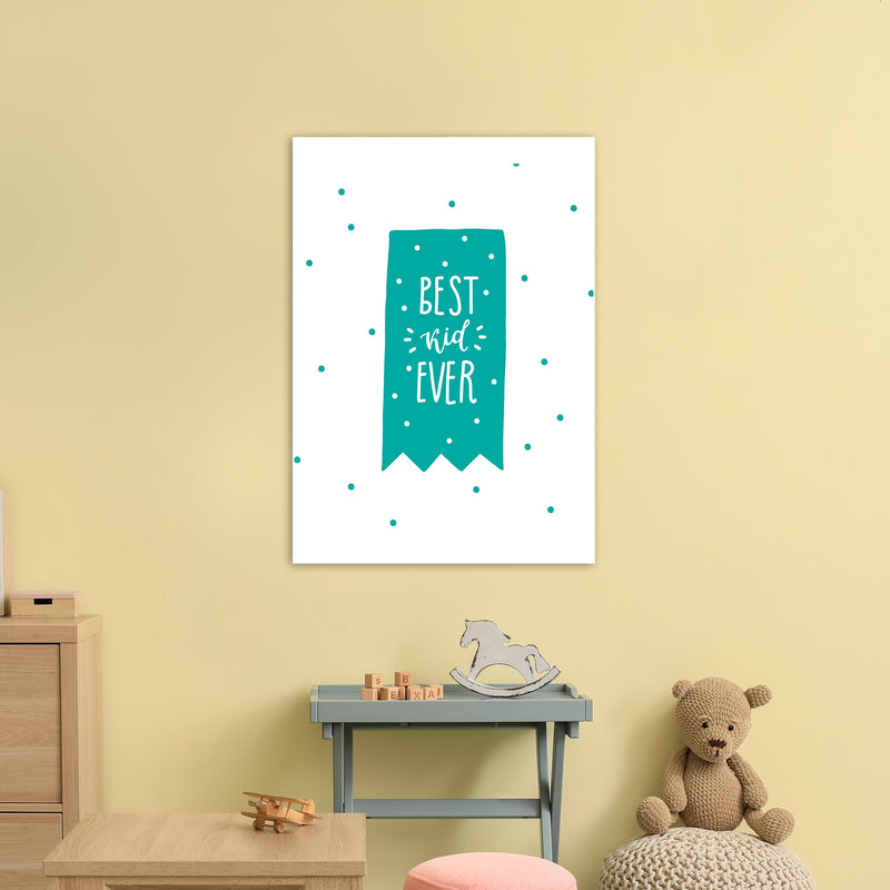 Best Day Ever Teal Super Scandi  Art Print by Pixy Paper A1 Black Frame