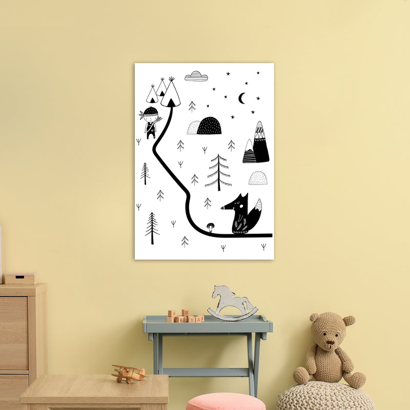 Little Explorer Winding Road  Art Print by Pixy Paper A1 Black Frame