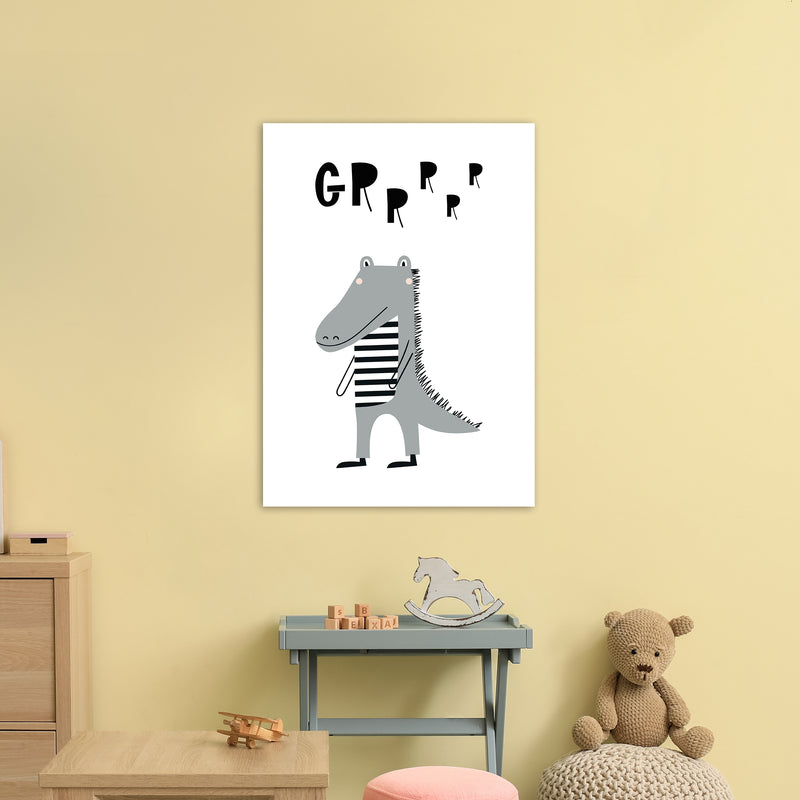 Grr Gator Animal Pop  Art Print by Pixy Paper A1 Black Frame