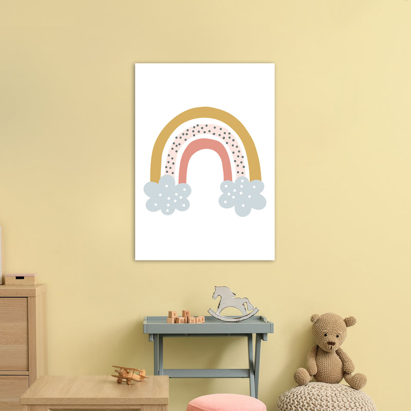 Rainbow With Clouds  Art Print by Pixy Paper A1 Black Frame