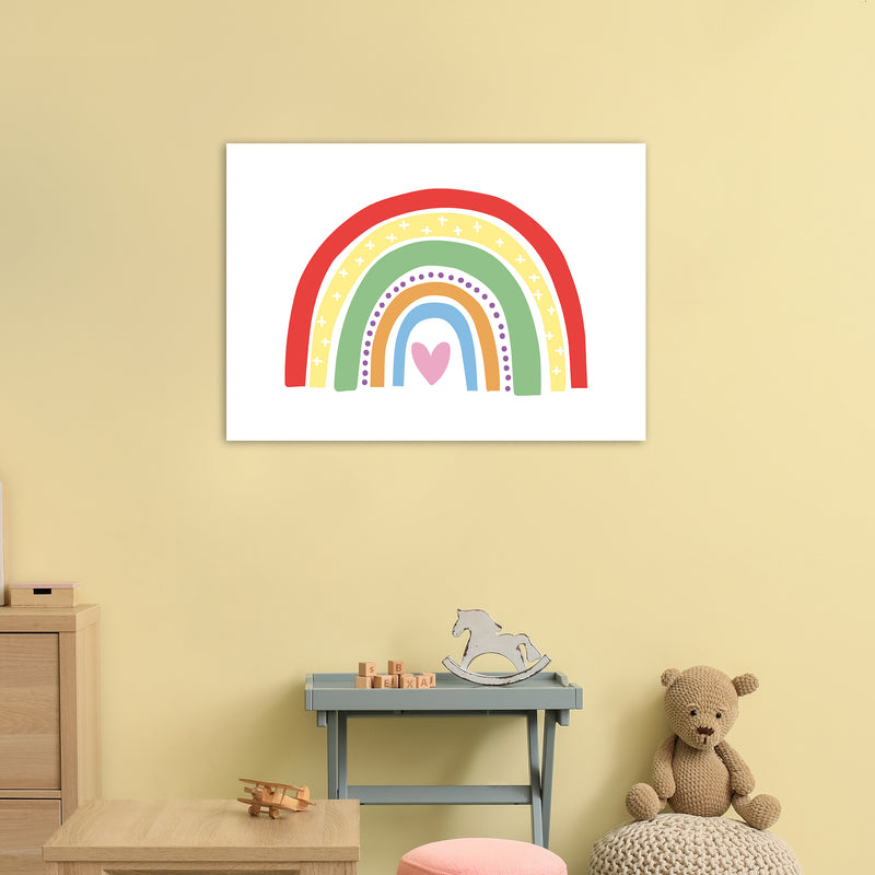 Rainbow With Heart  Art Print by Pixy Paper A1 Black Frame