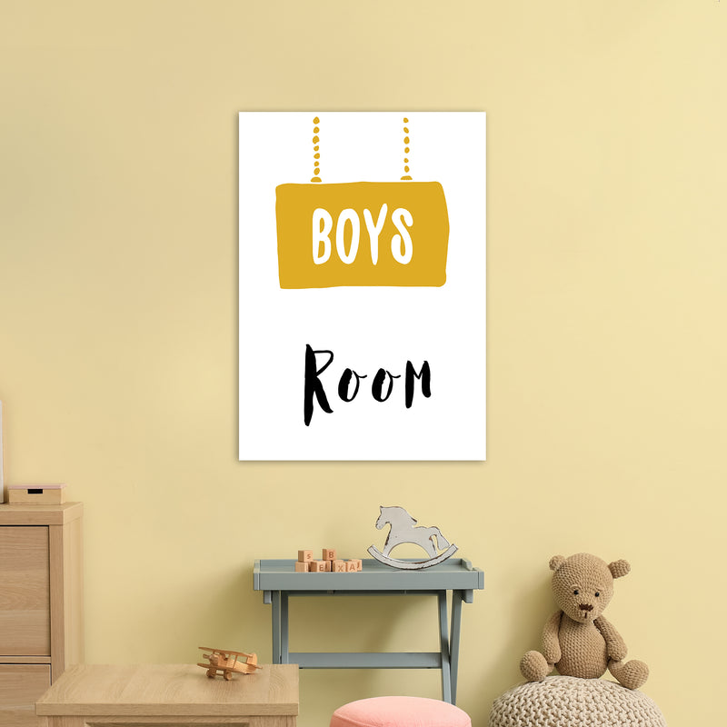 Boys Room Mustard  Art Print by Pixy Paper A1 Black Frame