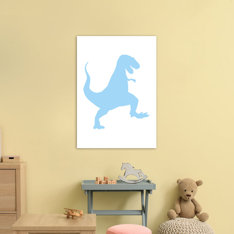 T-Rex Light Blue  Art Print by Pixy Paper A1 Black Frame