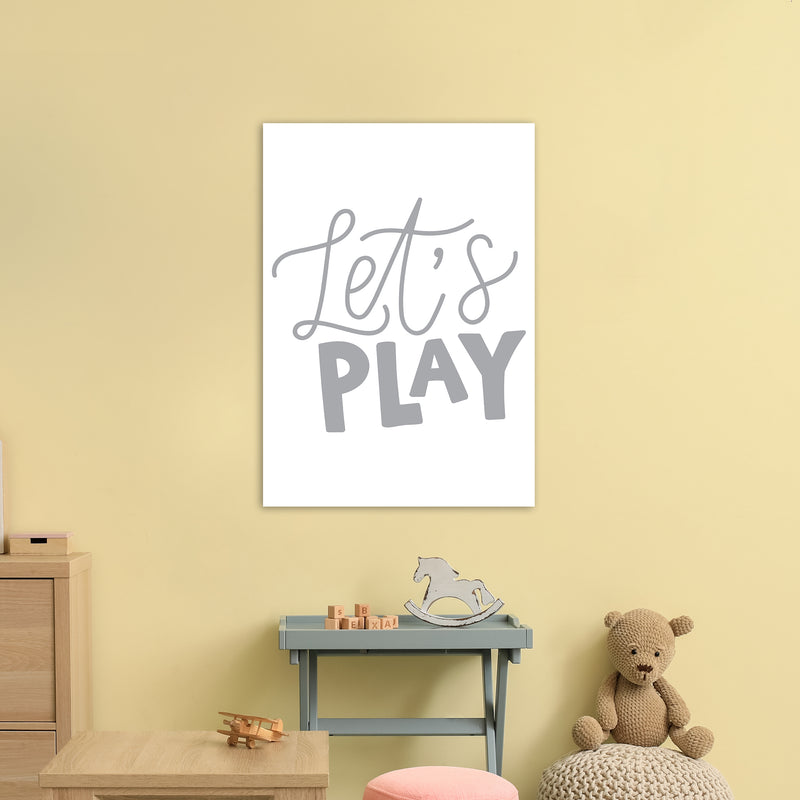 Let'S Play Grey  Art Print by Pixy Paper A1 Black Frame