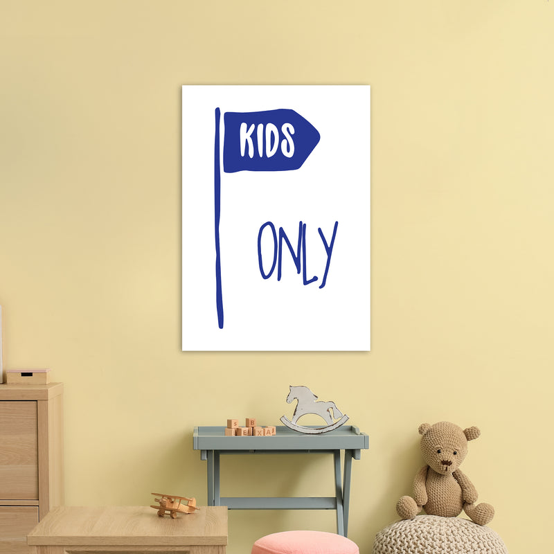 Kids Only Navy  Art Print by Pixy Paper A1 Black Frame