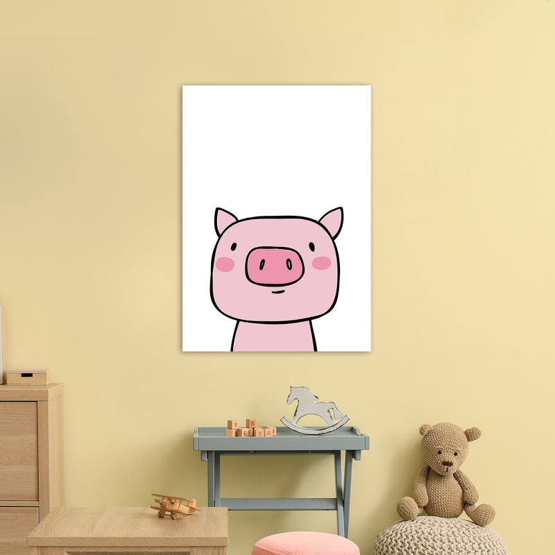 Pig  Art Print by Pixy Paper A1 Black Frame