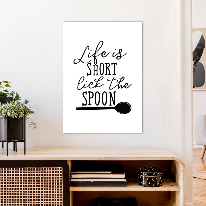 Life Is Short Lick The Spoon  Art Print by Pixy Paper A1 Black Frame