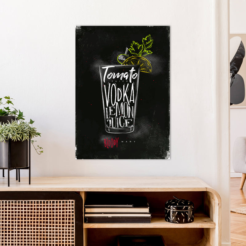 Bloody Mary Cocktail Black  Art Print by Pixy Paper A1 Black Frame