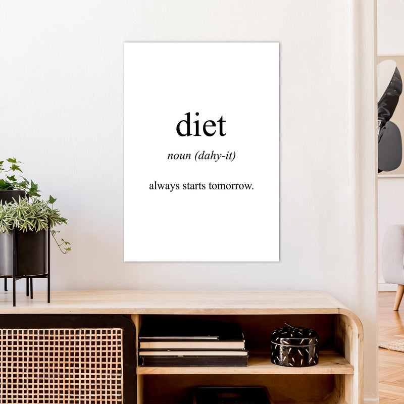 Diet Meaning  Art Print by Pixy Paper A1 Black Frame