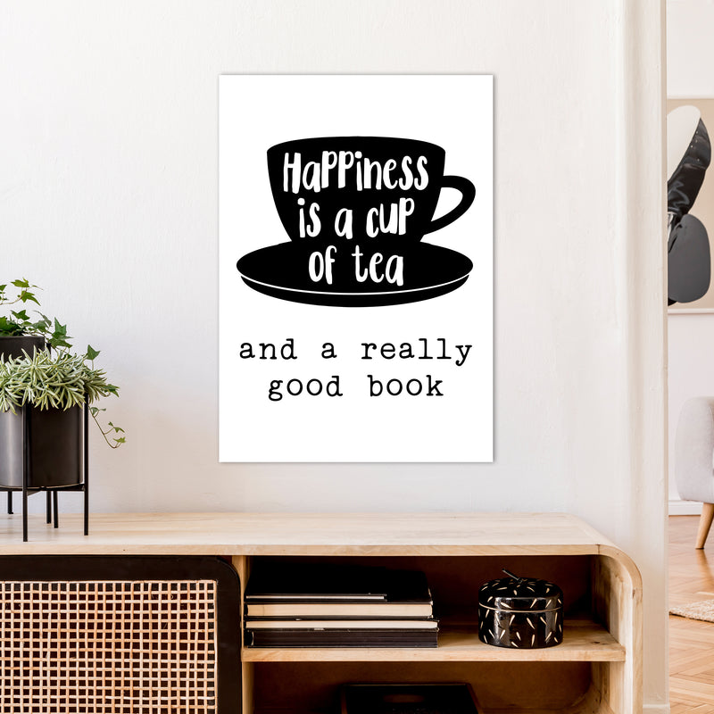 Happiness Is A Cup Of Tea  Art Print by Pixy Paper A1 Black Frame