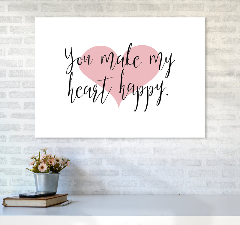 You Make My Heart Happy  Art Print by Pixy Paper A1 Black Frame