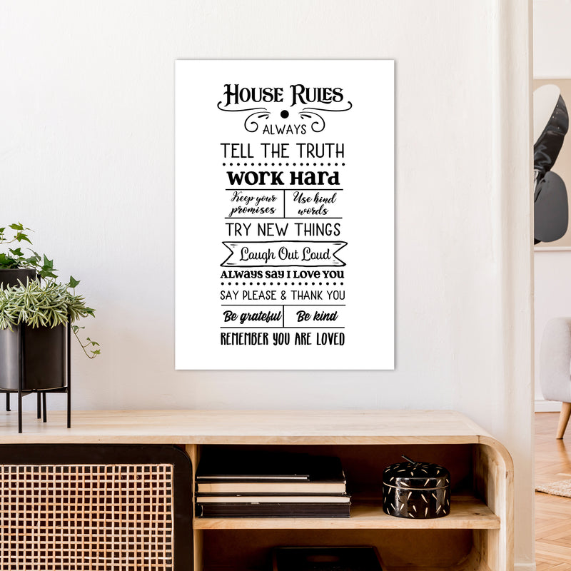 House Rules  Art Print by Pixy Paper A1 Black Frame