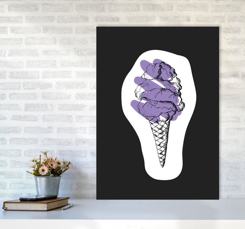 Kitchen Pop Ice Cream Off Black Art Print by Pixy Paper A1 Black Frame