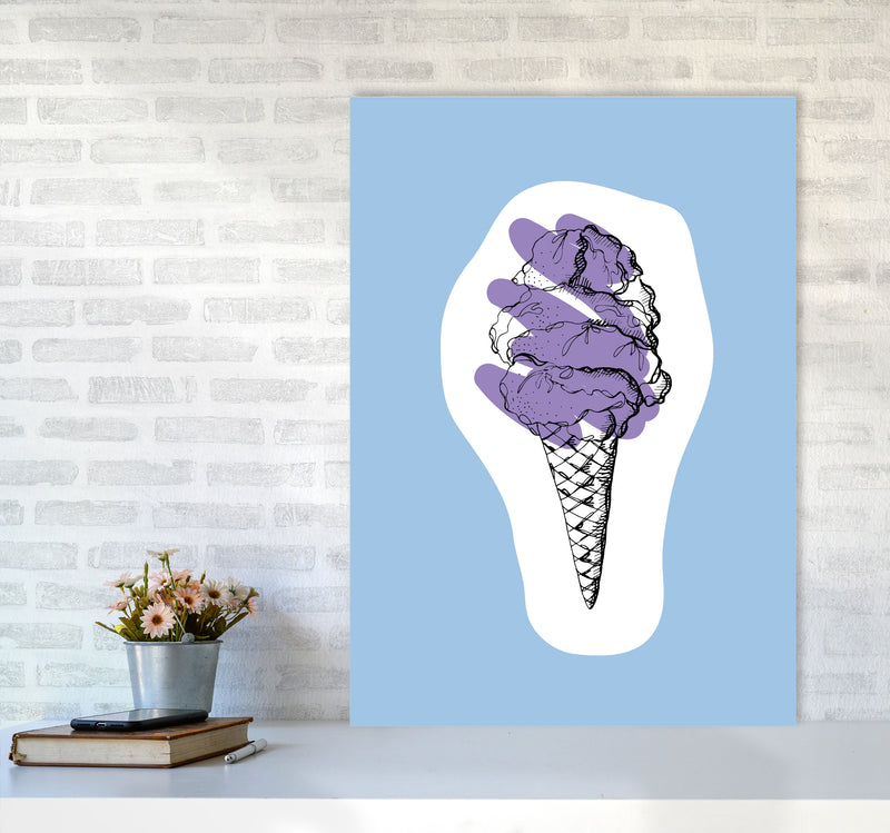 Kitchen Pop Ice Cream Blue Art Print by Pixy Paper A1 Black Frame