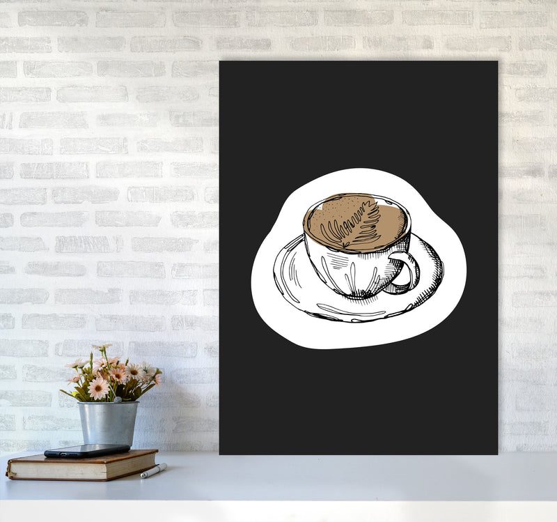 Kitchen Pop Coffee Off Black Art Print by Pixy Paper A1 Black Frame