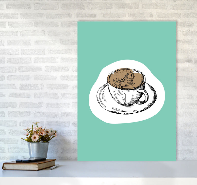 Kitchen Pop Coffee Mint Art Print by Pixy Paper A1 Black Frame