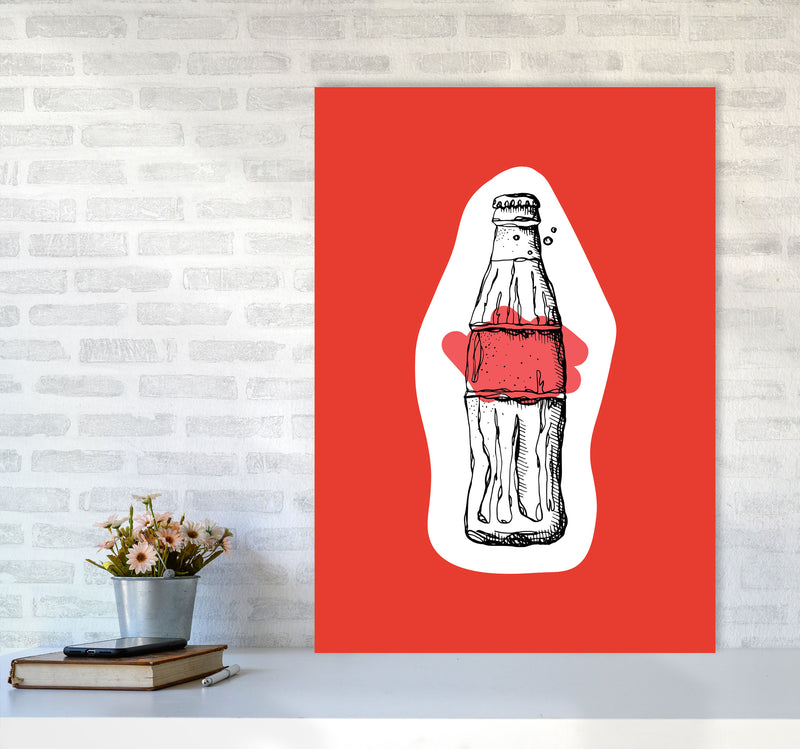 Kitchen Pop Cola Red Art Print by Pixy Paper A1 Black Frame
