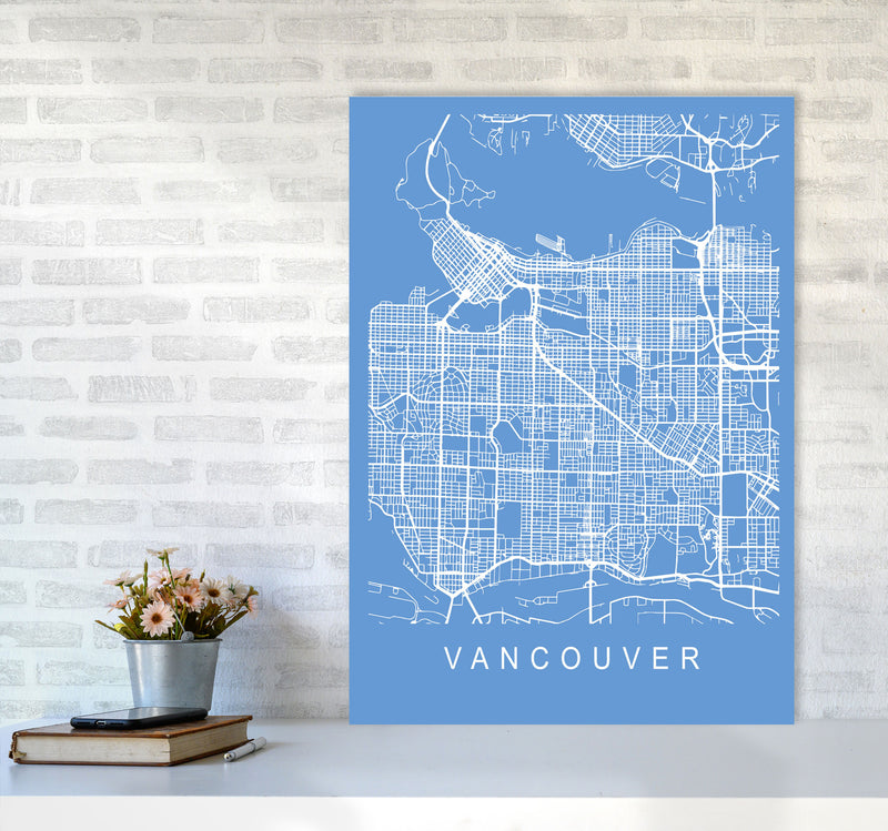 Vancouver Map Blueprint Art Print by Pixy Paper A1 Black Frame