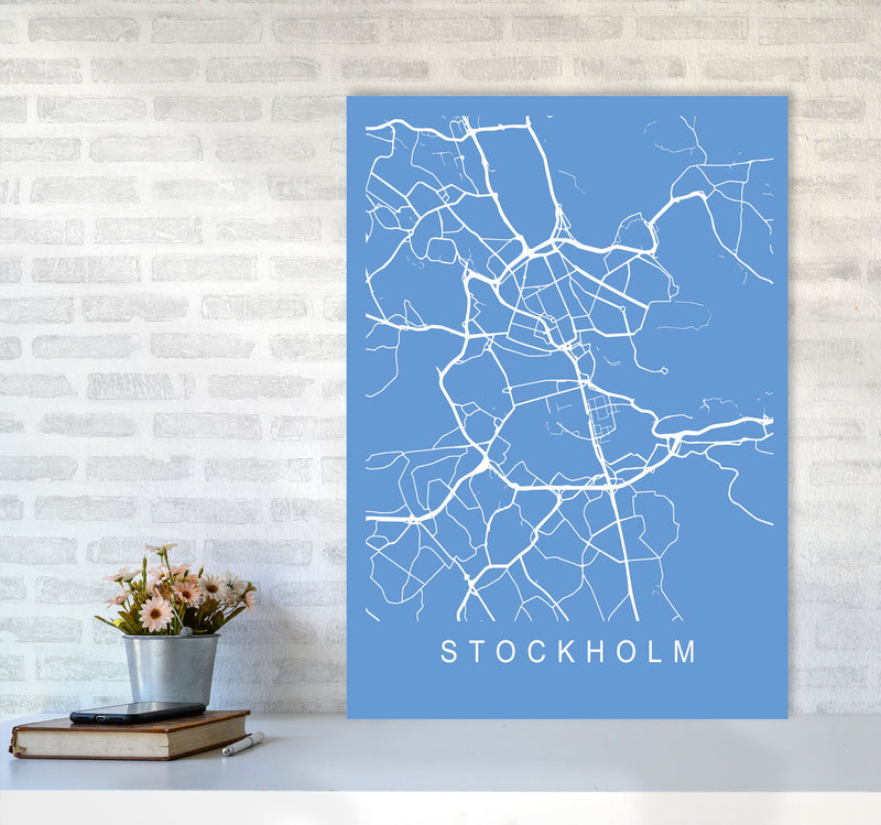 Stockholm Map Blueprint Art Print by Pixy Paper A1 Black Frame