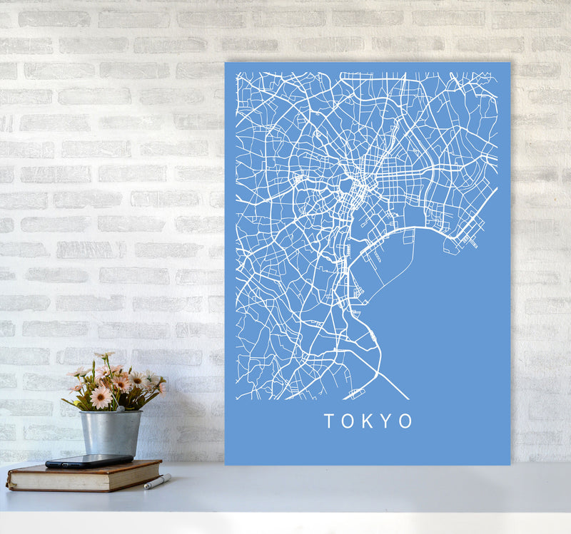 Tokyo Map Blueprint Art Print by Pixy Paper A1 Black Frame