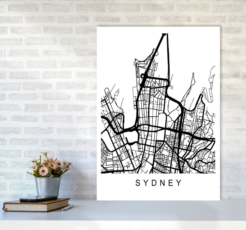 Sydney Map Art Print by Pixy Paper A1 Black Frame
