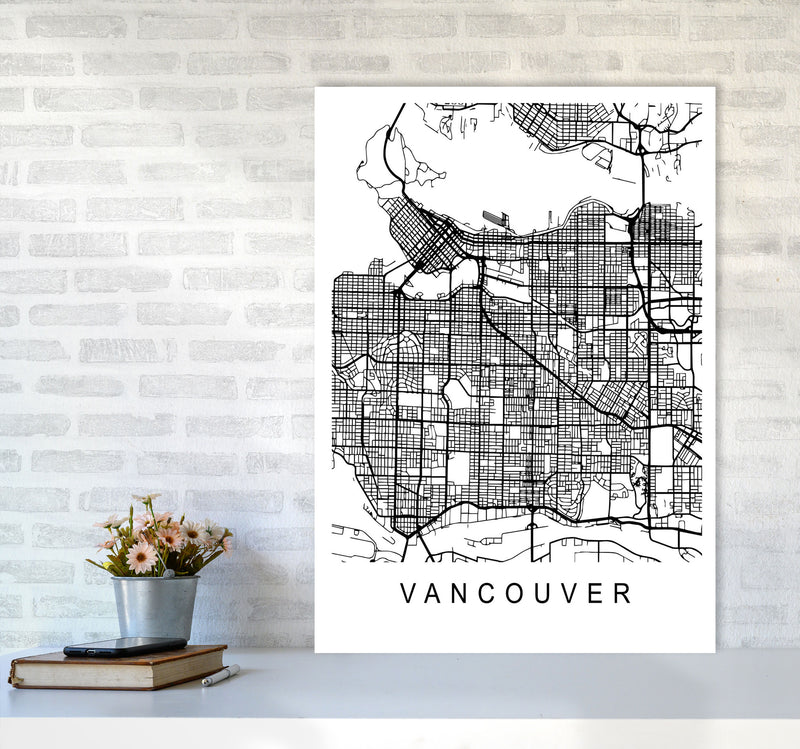 Vancouver Map Art Print by Pixy Paper A1 Black Frame