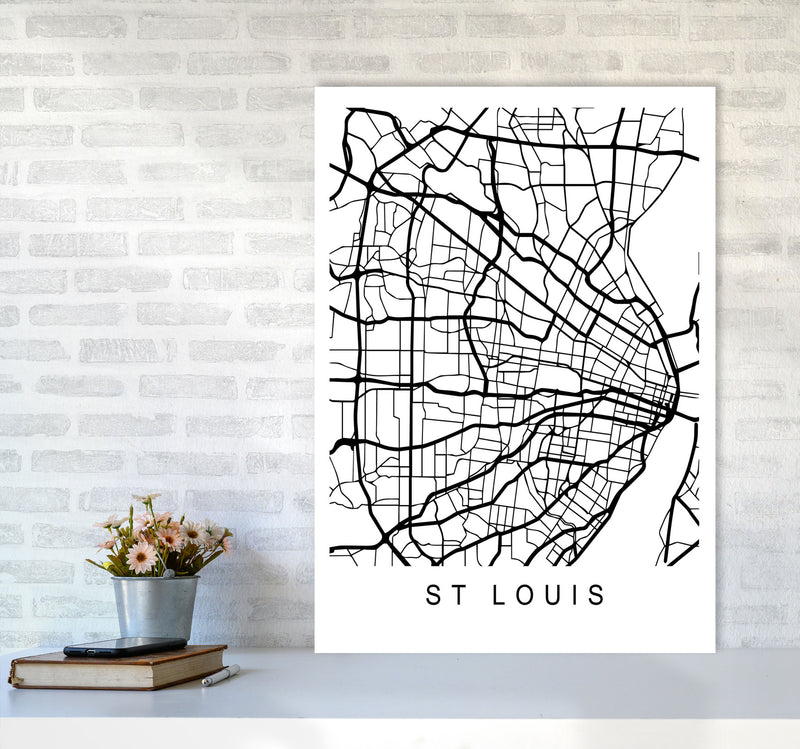 St Louis Map Art Print by Pixy Paper A1 Black Frame