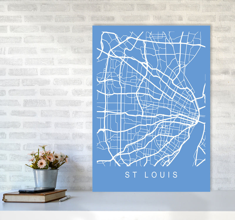St Louis Map Blueprint Art Print by Pixy Paper A1 Black Frame