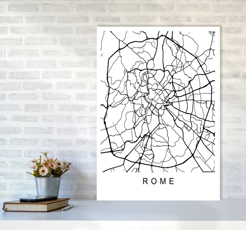 Rome Map Art Print by Pixy Paper A1 Black Frame